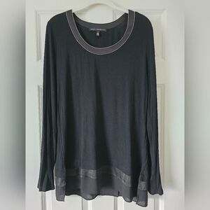 WHBM Women's Black Long Sleeve Top in size Large